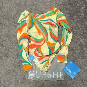 NWT Cupshe Long sleeve bathing suit